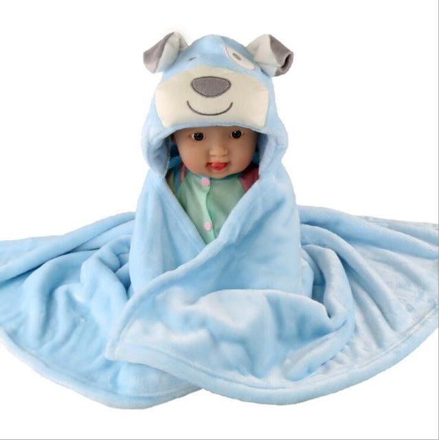 Baby fleece hooded towels bathrobe