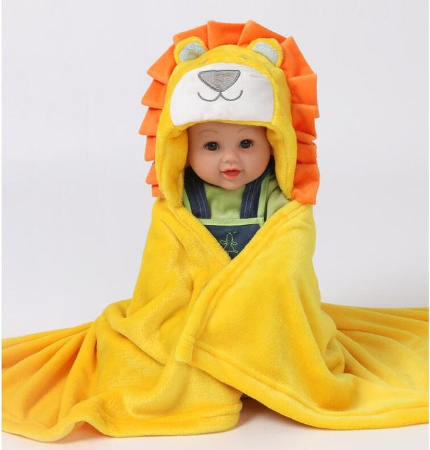 Baby fleece hooded towels bathrobe