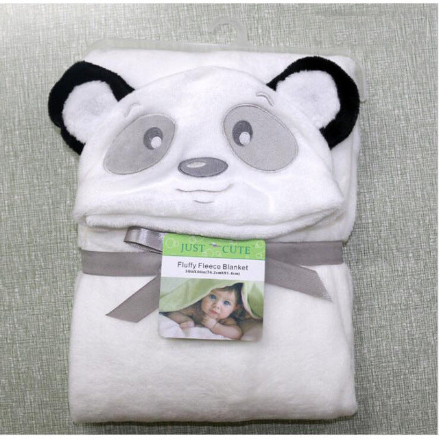 Baby fleece hooded towels bathrobe