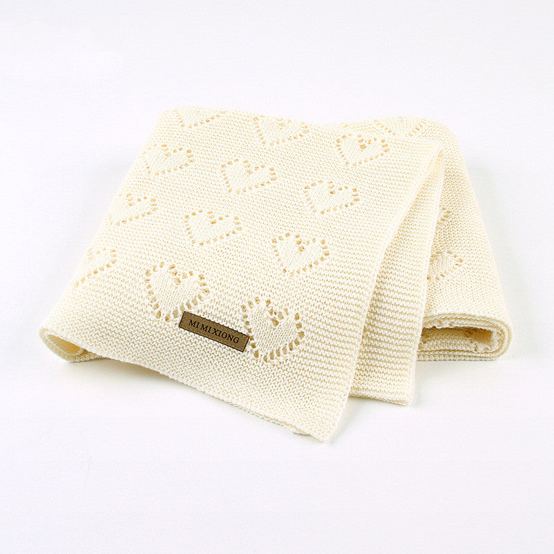 Knitted Heart Hollow Windproof Blanket