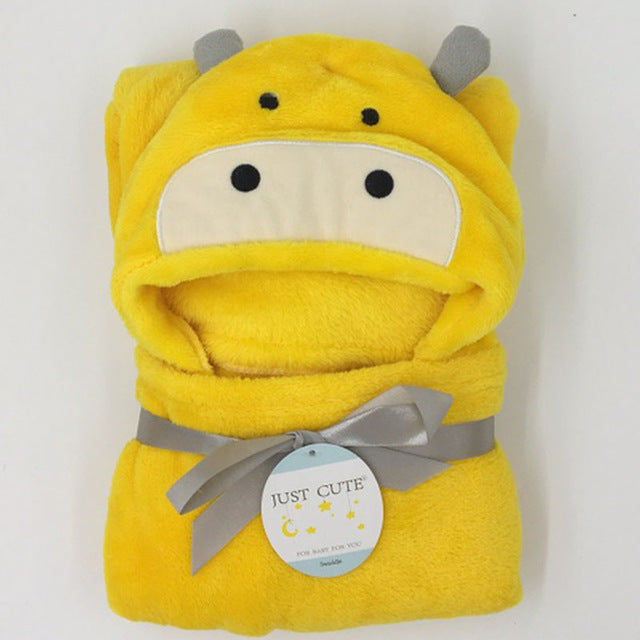 Baby fleece hooded towels bathrobe