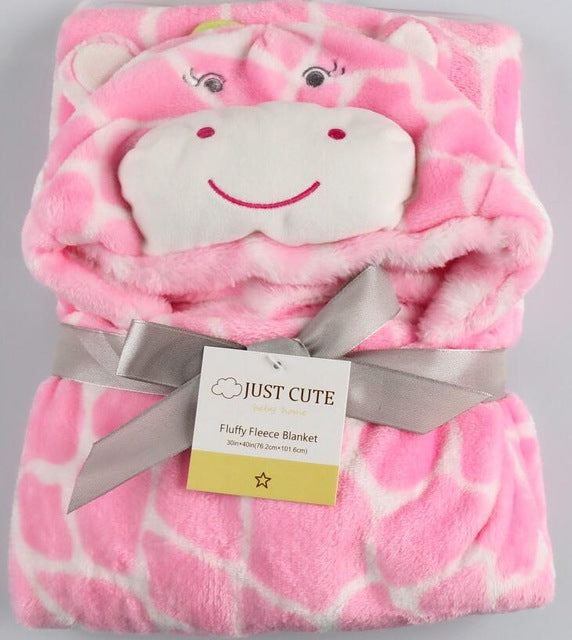 Baby fleece hooded towels bathrobe