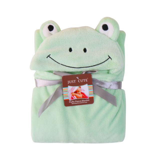 Baby fleece hooded towels bathrobe