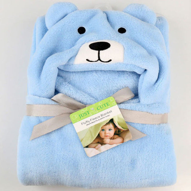 Baby fleece hooded towels bathrobe