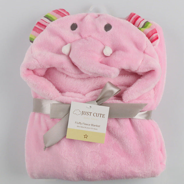 Baby fleece hooded towels bathrobe